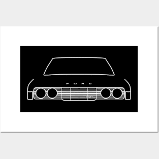 Ford Cortina Mk3 outline graphic (white) Posters and Art